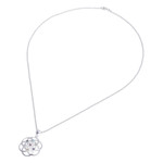 Multi-gemstone pendant necklace, 'Colorful Bloom' - Openwork Multi-Gemstone Chakra Floral Pendant Necklace