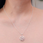 Multi-gemstone pendant necklace, 'Colorful Bloom' - Openwork Multi-Gemstone Chakra Floral Pendant Necklace