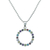 Multi-gemstone pendant necklace, 'Rainbow Ring' - Multi-Gemstone Sterling Silver Circle Pendant Necklace