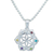 Multi-gemstone pendant necklace, 'Rainbow Flora' - Multi-Gemstone Silver Chakra Floral Pendant Necklace