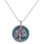 Reconstituted turquoise pendant necklace, 'Chic Tree of Life' - Reconstituted Turquoise Silver Tree of Life Pendant Necklace