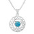 Sterling silver pendant necklace, 'Triangle of Peace' - Star and Geometric-Themed Recon Turquoise Pendant Necklace