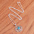 Sterling silver pendant necklace, 'Triangle of Peace' - Star and Geometric-Themed Recon Turquoise Pendant Necklace