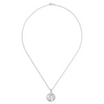 Amethyst pendant necklace, 'Om of Wisdom' - Polished Amethyst Round Om Pendant Necklace from Thailand