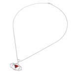 Carnelian pendant necklace, 'Giant Fire' - Semi-Abstract Elephant-Themed Carnelian Pendant Necklace