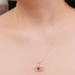 Carnelian pendant necklace, 'Giant Fire' - Semi-Abstract Elephant-Themed Carnelian Pendant Necklace