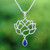Lapis lazuli pendant necklace, 'Blue Chakra Bloom' - Lapis Lazuli Sterling Silver Chakra Floral Pendant Necklace
