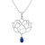 Lapis lazuli pendant necklace, 'Blue Chakra Bloom' - Lapis Lazuli Sterling Silver Chakra Floral Pendant Necklace