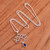 Lapis lazuli pendant necklace, 'Blue Chakra Bloom' - Lapis Lazuli Sterling Silver Chakra Floral Pendant Necklace