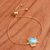 Gold-plated larimar pendant bracelet, 'Ocean Bound Glow' - 24k Gold-Plated Larimar Sea Turtle-Themed Pendant Bracelet