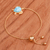 Gold-plated larimar pendant bracelet, 'Ocean Bound Glow' - 24k Gold-Plated Larimar Sea Turtle-Themed Pendant Bracelet