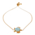 Gold-plated larimar pendant bracelet, 'Ocean Bound Glow' - 24k Gold-Plated Larimar Sea Turtle-Themed Pendant Bracelet