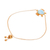 Gold-plated larimar pendant bracelet, 'Ocean Bound Glow' - 24k Gold-Plated Larimar Sea Turtle-Themed Pendant Bracelet