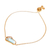 Pulsera con colgante de larimar y topacio azul bañada en oro - Pulsera Con Colgante De Sandalia Tipo Tira Con Topacio Azul Y Larimar Bañada En Oro