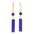 Gold-plated lapis lazuli dangle earrings, 'Vivid Magic' - Modern 18k Gold-Plated Lapis Lazuli Bar Dangle Earrings