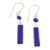 Gold-plated lapis lazuli dangle earrings, 'Vivid Magic' - Modern 18k Gold-Plated Lapis Lazuli Bar Dangle Earrings