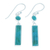 Reconstituted turquoise dangle earrings, 'Marvelous Magic' - Modern Reconstituted Turquoise Silver Bar Dangle Earrings