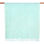 Rayon shawl, 'Mint Lady' - Hand-Dyed Soft Rayon and Silk Blend Shawl in Mint Green