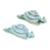 Celadon ceramic figurines, 'Patient Destiny' (pair) - Pair of Crackled Blue Celadon Ceramic Snail Figurines