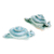 Celadon ceramic figurines, 'Patient Destiny' (pair) - Pair of Crackled Blue Celadon Ceramic Snail Figurines