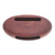 Mahogany wood phone speaker, 'Dapper Sounds' - Hand-Carved Minimalist Oval Mahogany Wood Phone Speaker