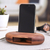 Walnut wood phone speaker, 'Regal Sounds' - Hand-Carved Minimalist Oval Walnut Wood Phone Speaker