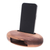 Walnut wood phone speaker, 'Regal Sounds' - Hand-Carved Minimalist Oval Walnut Wood Phone Speaker