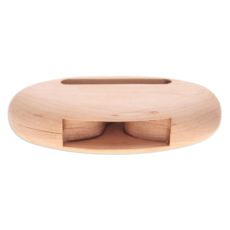 Hand-Carved Minimalist Oval Maple Wood Phone Speaker - Tender Sounds ...