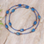 Lapis lazuli and garnet beaded long station necklace, 'Midnight Touch' - Long Station Necklace with Lapis Lazuli and Garnet Stones