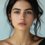 Lapis lazuli and garnet dangle earrings, 'Romantic Blueberry' - Lapis Lazuli and Garnet Dangle Earrings from Thailand