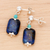 Lapis lazuli and howlite dangle earrings, 'Tranquil Blueberry' - Lapis Lazuli and Howlite Dangle Earrings from Thailand