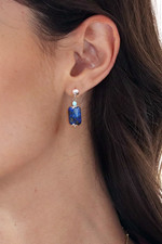 Lapis lazuli and howlite dangle earrings, 'Tranquil Blueberry' - Lapis Lazuli and Howlite Dangle Earrings from Thailand