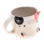 Ceramic mug, 'Calico Morning' - Whimsical Animal-Themed Handcrafted Calico Cat Mug