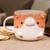 Ceramic mug, 'Cat Morning' - Whimsical Animal-Themed Handcrafted Cat Mug