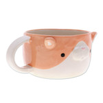 Ceramic cup, 'Cat's Elixir' - Whimsical 6 oz Ceramic Orange Cat Cup with a Glossy Finish