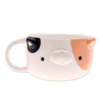 Ceramic cup, 'Calico Elixir' - Whimsical 6 oz Ceramic Calico Cat Cup with a Glossy Finish