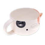Ceramic cup, 'Calico Elixir' - Whimsical 6 oz Ceramic Calico Cat Cup with a Glossy Finish