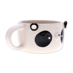 Ceramic cup, 'Panda Elixir' - Hand Painted 6 oz Ceramic Panda Cup with a Glossy Finish