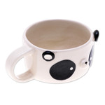 Ceramic cup, 'Panda Elixir' - Hand Painted 6 oz Ceramic Panda Cup with a Glossy Finish