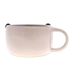 Ceramic cup, 'Panda Elixir' - Hand Painted 6 oz Ceramic Panda Cup with a Glossy Finish