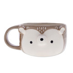 Ceramic cup, 'Porcupine Elixir' - Handmade Ceramic Porcupine Cup with a Glossy Finish