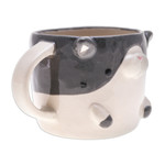 Ceramic mug, 'Bicolor Cat Morning' - Thai Handcrafted 9 oz Glazed Ceramic Cat Mug
