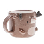 Ceramic mug, 'Deer Morning' - Fair Trade Glossy-Finished 9 oz Brown Ceramic Deer Mug