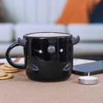 Ceramic mug, 'Buffalo Morning' - Whimsical Handcrafted Glossy-Finished Ceramic Buffalo Mug