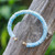 Quartz beaded cuff bracelet, 'Elysian Beauty' - Blue Quartz Brass and Copper Wire Beaded Cuff Bracelet