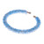 Quartz beaded cuff bracelet, 'Elysian Beauty' - Blue Quartz Brass and Copper Wire Beaded Cuff Bracelet