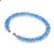 Quartz beaded cuff bracelet, 'Elysian Beauty' - Blue Quartz Brass and Copper Wire Beaded Cuff Bracelet