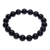 Obsidian beaded stretch bracelet, 'Dark Mist' - Handcrafted Obsidian Beaded Stretch Bracelet from Thailand