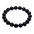 Obsidian beaded stretch bracelet, 'Dark Mist' - Handcrafted Obsidian Beaded Stretch Bracelet from Thailand