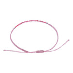 Garnet beaded macrame pendant bracelet, 'Chic Delicacy' - Adjustable Garnet Beaded Macrame Pendant Bracelet